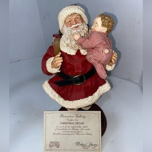 Princeton Gallery 1980’s “SANTA HOLDING BABY” Figure Christmas Certificate EUC